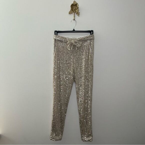 Majorelle Belted Sequin Pants S - Picture 1 of 6
